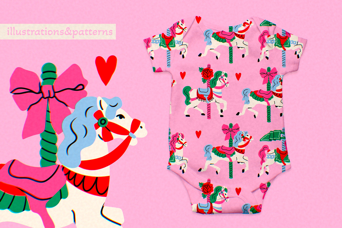 Carousel horses, an Animal Illustration by Twisted Tail (Photo 6 of 6)
