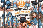 Whimsical Halloween Clipart, a Seasonal Illustration by OK Design (Thumbnail 1 of 6)