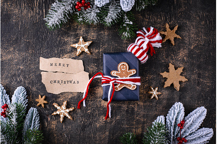 Christmas festive background with, a Holiday Photo by Yulia Furman