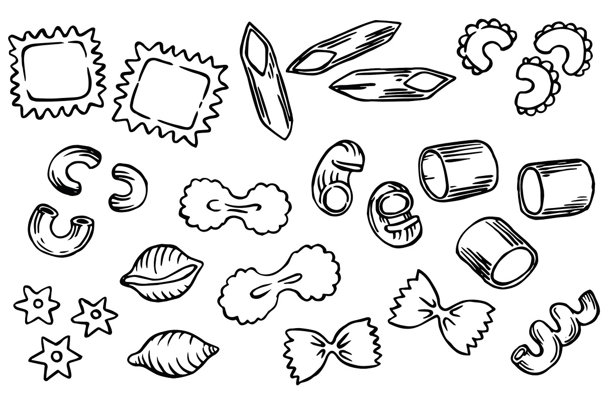 Italian pasta.Hand drawn doodle, a Food Illustration by made by Tanya (Photo 2 of 4)