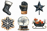 Black and White Christmas Clipart, an Illustration by Craft Nest (Thumbnail 4 of 6)