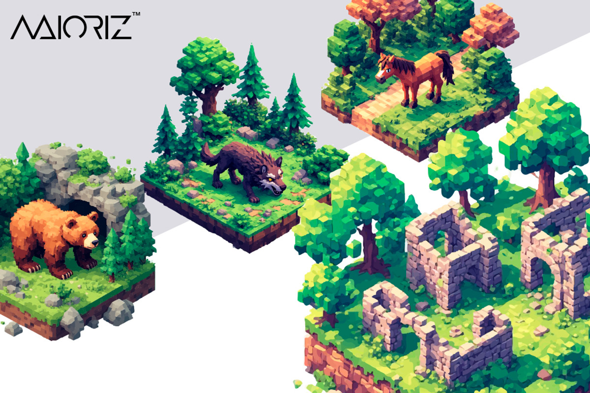 Voxel Isometric Fantasy Terrain Asse, an Object Graphic by Maioriz Shop (Photo 7 of 8)