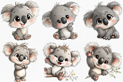 Koala Bears with Emotions Clipart, an Illustration by Canvas Craft (Thumbnail 3 of 8)