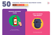 50 Protective Equipment Icons, an Outline Icon by Dighital (Thumbnail 6 of 9)