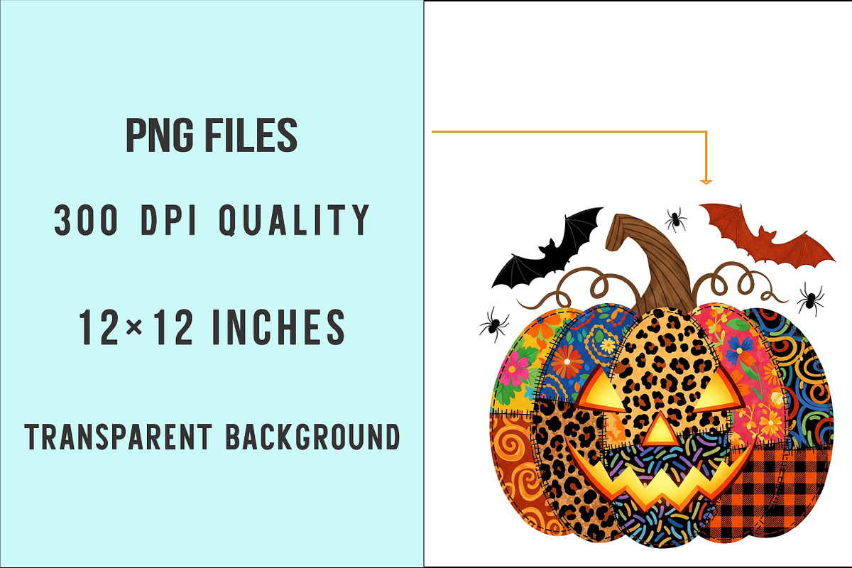 Patchwork Pumpkin Png Halloween Png, an Illustration by SinaCreation (Photo 6 of 7)