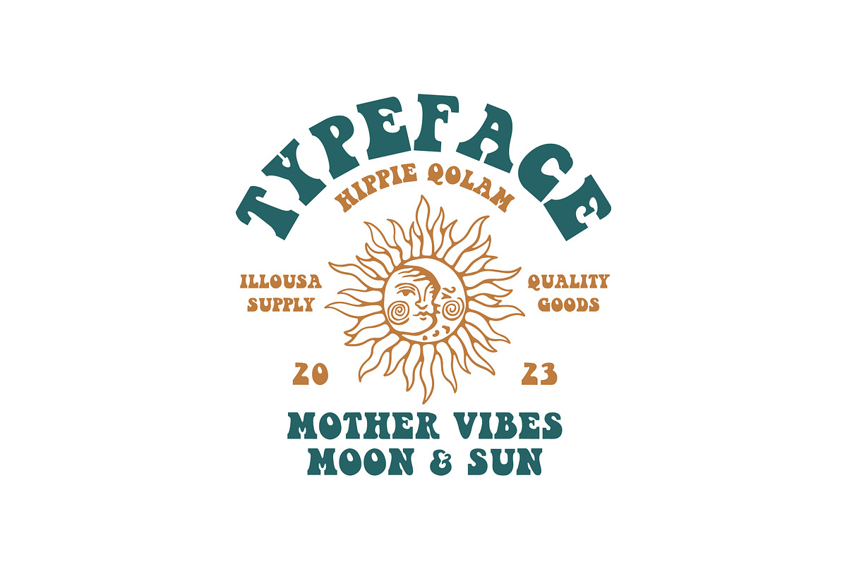 Hippie Qolam | Psychedelic Typeface, a Slab Serif Font by Illousa (Photo 3 of 8)