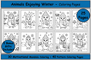 Animal-Themed Winter Coloring Pages, a Seasonal Illustration by Lamia Emad (Thumbnail 1 of 5)