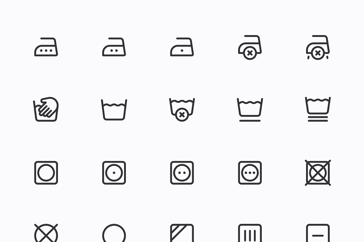 Laundry Symbols, Washing Line icons, an Outline Icon by Myicons (Photo 2 of 5)