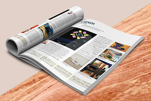 Open and Folded Magazine PSD Mockup