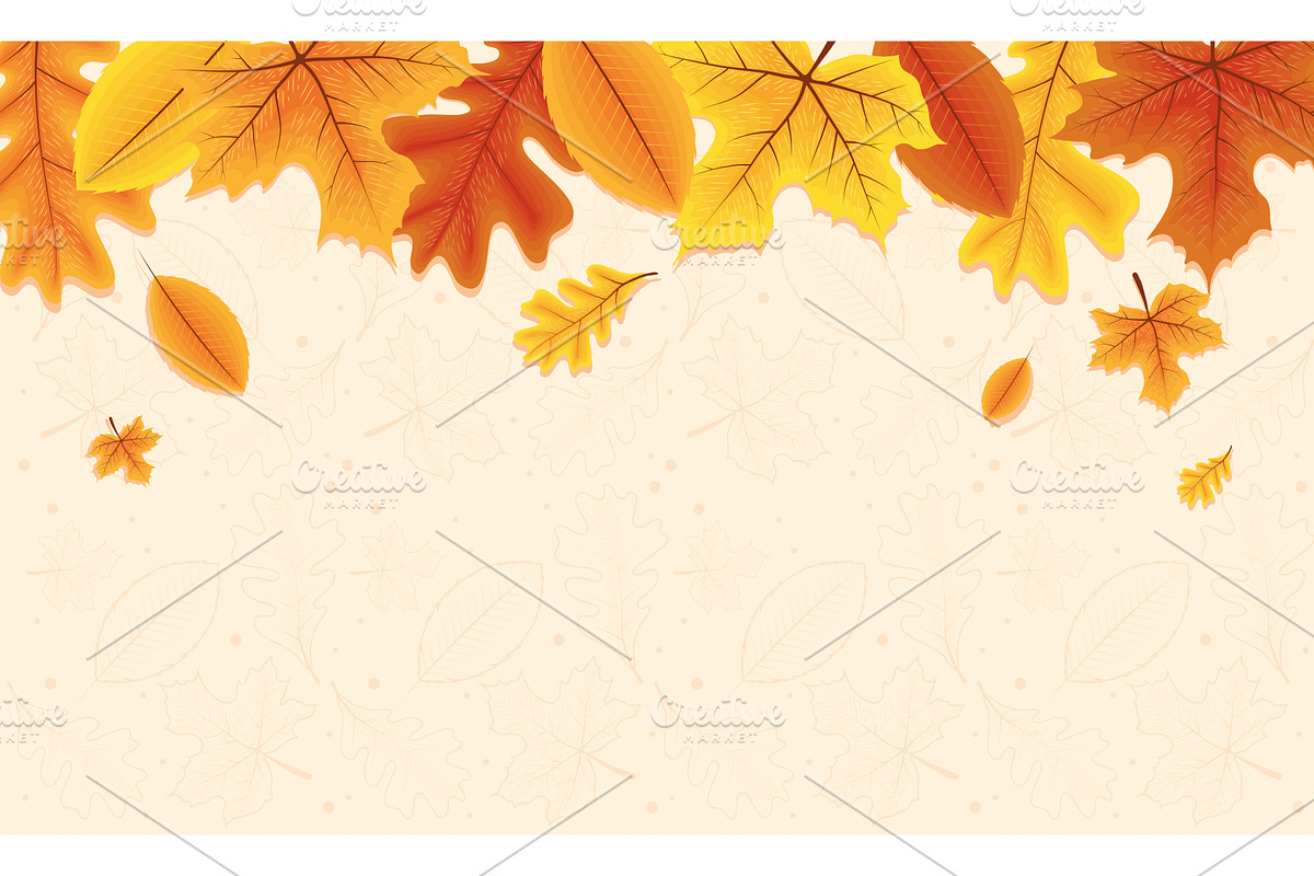 autumn season leafs falling, an Illustration by studiogstock