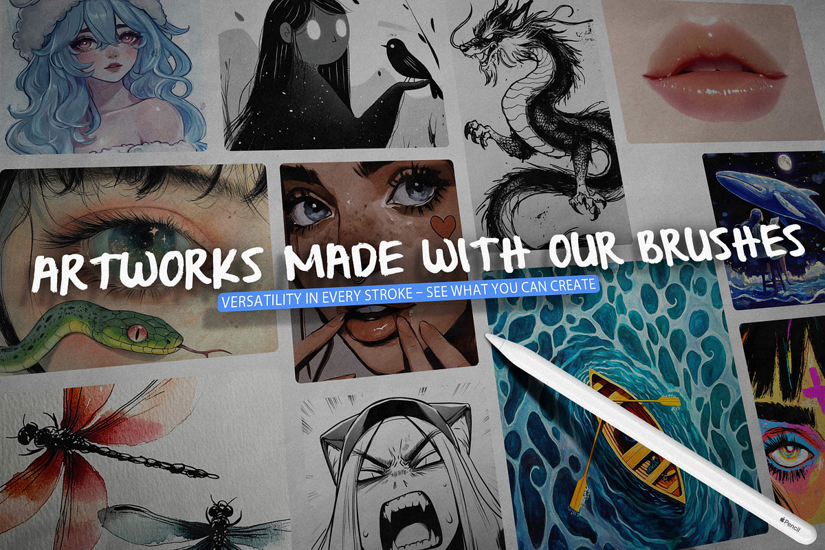 2000+ Mega Bundle Procreate Brushes, a Brush Add-On by BrushArchive (Photo 4 of 9)