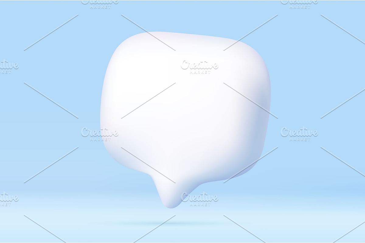 3d Blank white speech bubble pin., an Object Illustration by ModVector