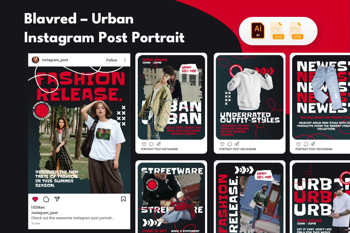 Urban Fashion - Instagram Bundle 01, a Social Media Template by Dhabee (Photo 2 of 11)