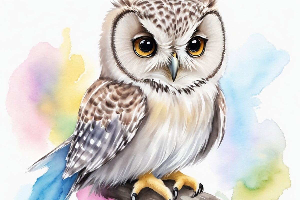 12 Watercolor baby owl clipart pack, an Animal Illustration by ZaaxPrintables (Photo 7 of 8)