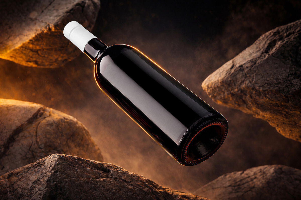 Wine Bottle Mockup, a Packaging Mockup by Country4k (Photo 3 of 3)