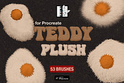 Teddy Plush: 3D Procreate Brushes, a Brush Add-On by TheWhiteCatLab (Thumbnail 1 of 15)