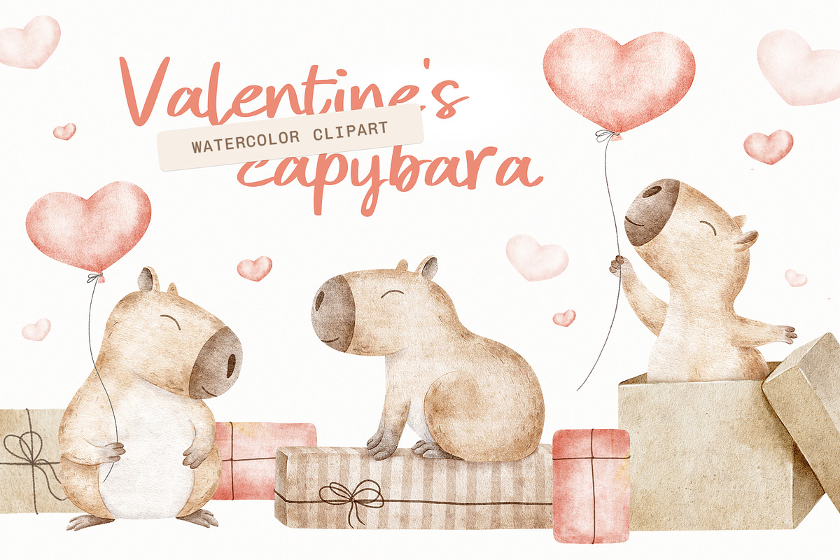 Valentine's Capybara illustration, an Illustration by Fedulova Art (Photo 1 of 9)