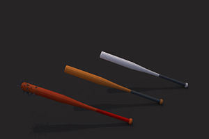 Low Poly Baseball Bats