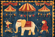 Vintage Circus Animals, a Background Graphic by Printable Treasure (Thumbnail 6 of 7)
