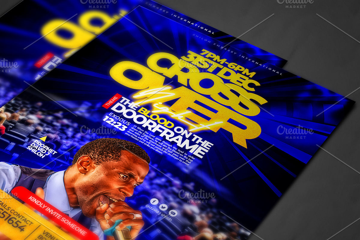 Crossover Church flyer template PSD, a Flyer Template by church flyer templates (Photo 1 of 5)