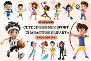 Cute 3D Summer Sport Characters, a Characters & Person 3D Model by Flourish Spark (Thumbnail 1 of 9)