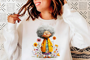Whimsical spring garden grandma clip, an Illustration by SinaCreation (Thumbnail 10 of 11)
