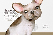 French Bulldogs and Winter Holidays, an Animal Illustration by Wenona (Thumbnail 7 of 8)