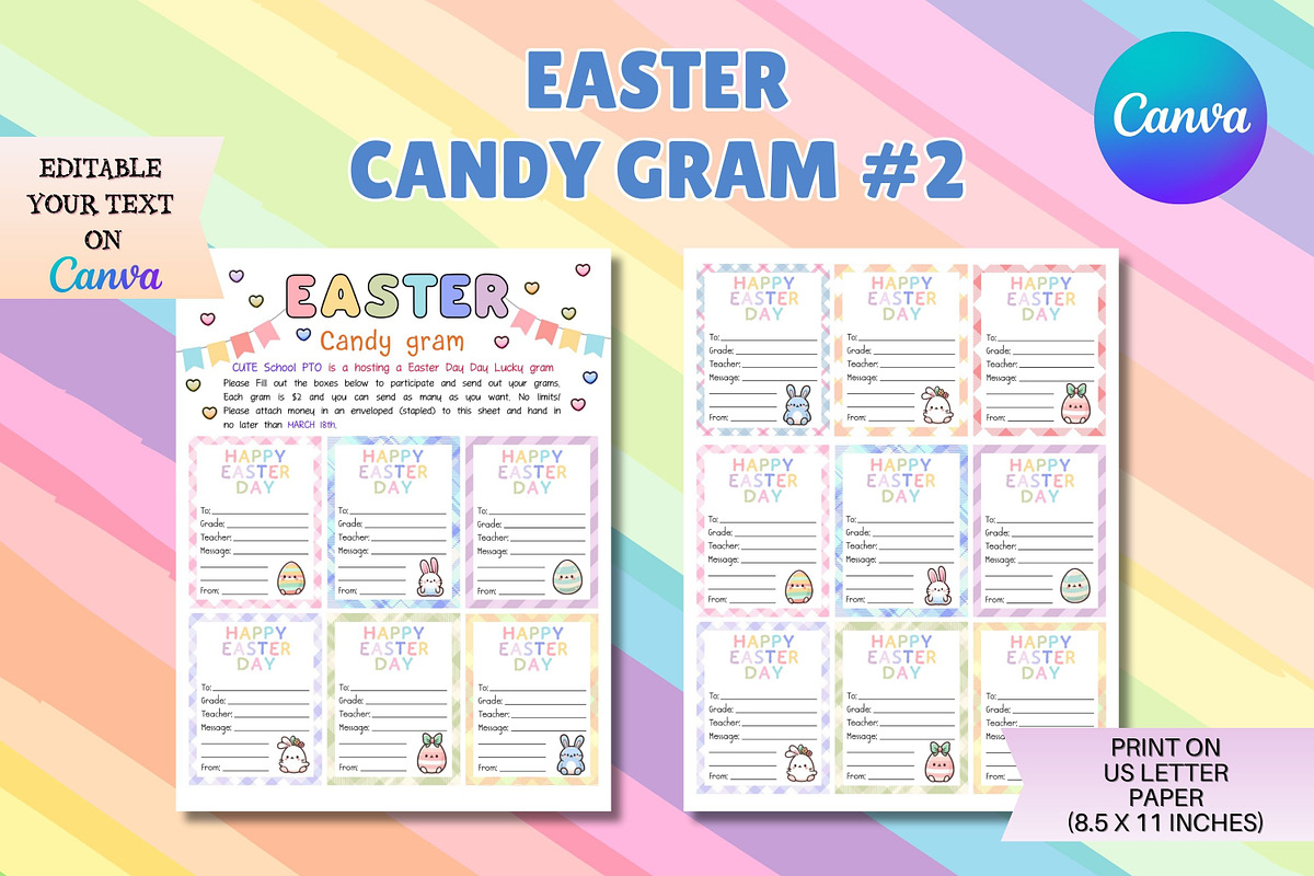 Easter Bunny Candy Gram, a Templates & Theme by Adalin Shop (Photo 3 of 6)