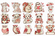 Valentine Animal Characters Clipart, an Illustration by Libby Wishes (Thumbnail 2 of 6)