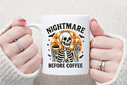 Skeleton Retro Halloween Coffee Fall, an Illustration by Sublimation Artist (Thumbnail 5 of 9)