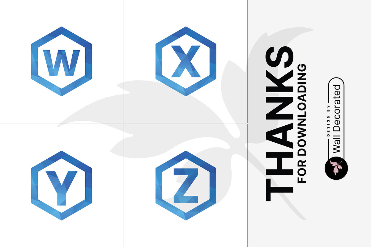 26 A-Z Polygonal Monograms set, a Branding & Logo Template by Walldecorated (Photo 5 of 5)