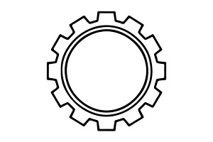 Black gear cogwheel icon symbol, an Outline Icon by Nurlan's shop