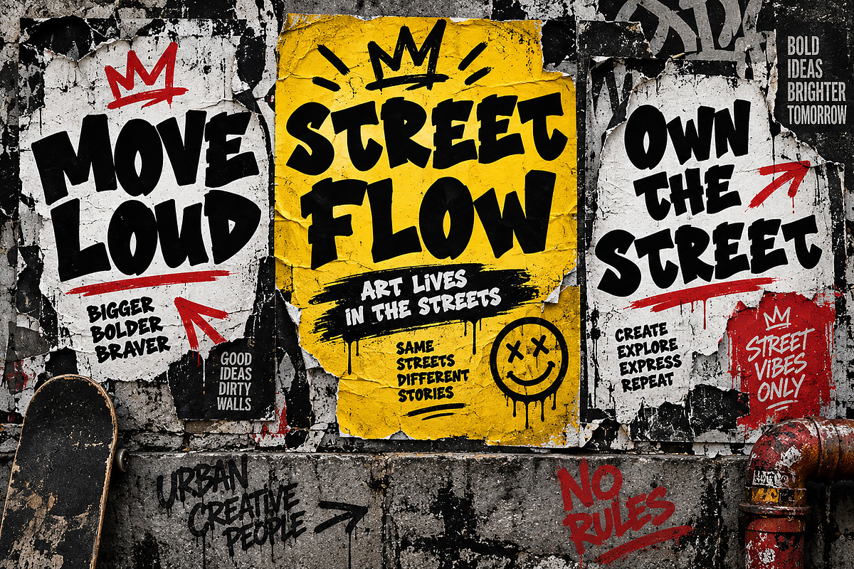 STREET FLOW — Bold type Raw attitude, a Script Font by Wow Magic (Photo 3 of 5)