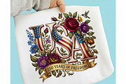 USA 250 Years of Freedom Floral PNG, an Illustration by designcity5 (Thumbnail 1 of 4)