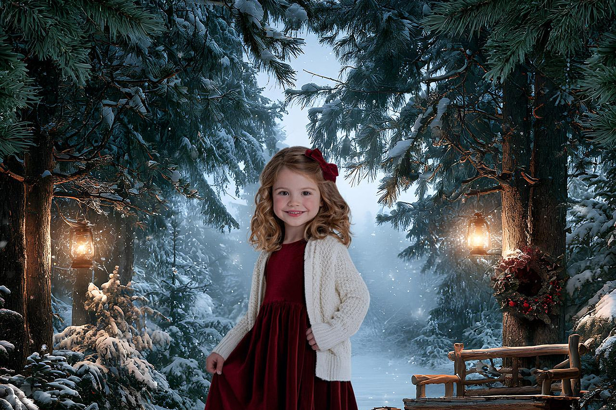 Outdoor Christmas Digital Backdrops, a Background Graphic by Walllow Creatives (Photo 3 of 6)