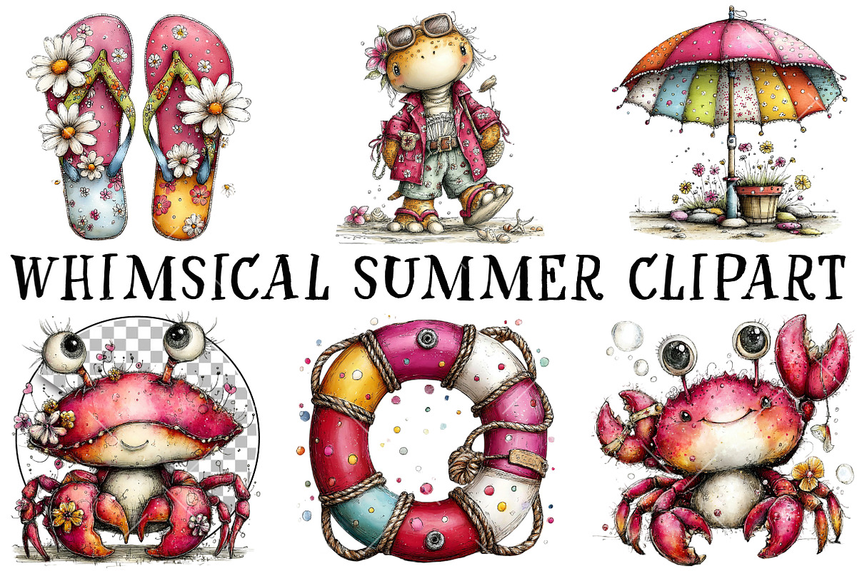 Whimsical Summer Clipart, an Illustration by OK Design (Photo 2 of 6)