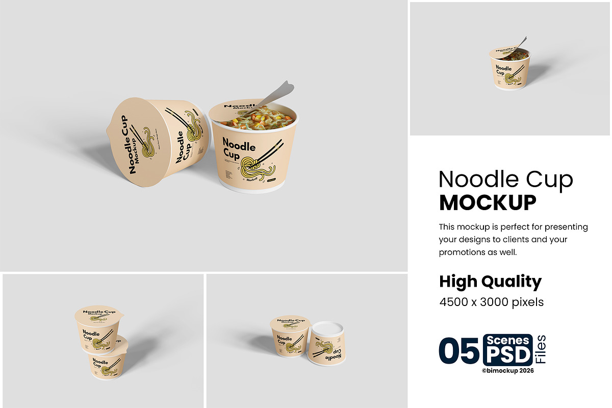 Noodle Cup Mockup For Branding, a Packaging Mockup by bimockup (Photo 1 of 6)