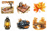 Watercolor Golden Hour Fall Clipart, an Illustration by DreamPrint404 (Thumbnail 3 of 6)