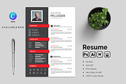 Professional Resume CV Template, a Resume Template by Blackcloud_Creations (Thumbnail 1 of 8)