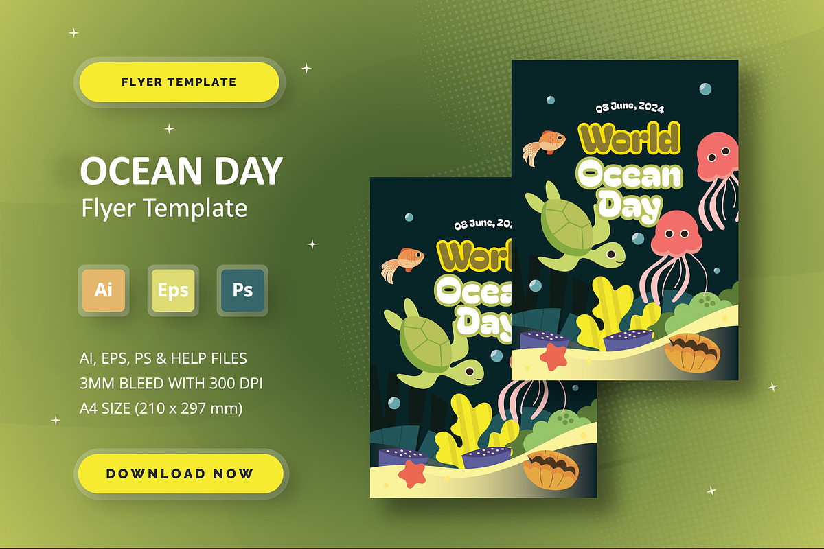 Ocean Day - Flyer Template, a Flyer Template by StreaksideStd