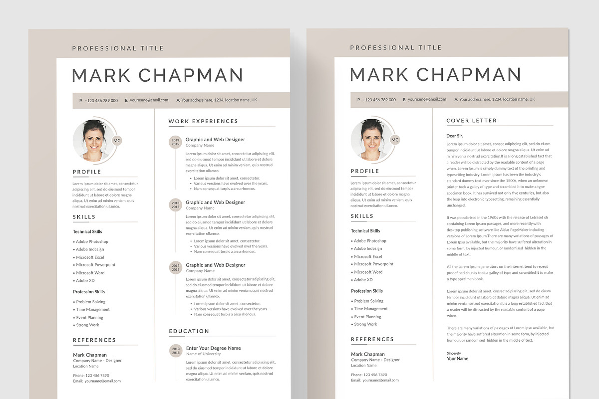 Resume Template | Word & PSD preview 2