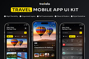 Travela Travel Booking Mobile App UI, an UI Kit Template by Creative Perspective (Thumbnail 1 of 6)