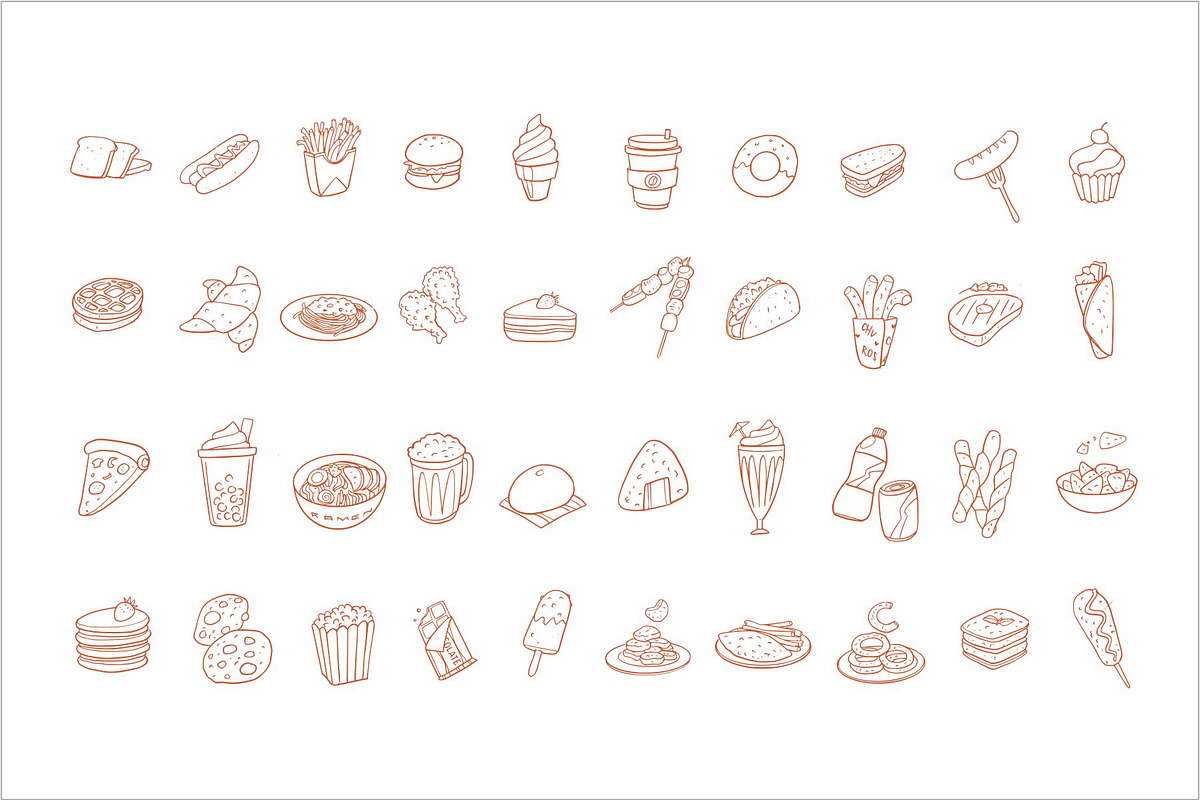 Fast Food Handdrawn Illustration, an Object Graphic by SLAB! Design (Photo 2 of 2)