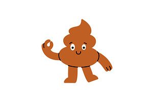 Funny cartoon poop character making, an Object Illustration by GraphiShop