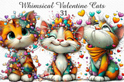 Whimsical Valentine Cats Clipart, an Illustration by Craft Nest (Thumbnail 1 of 11)