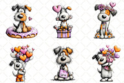 Whimsical Valentine Dog Clipart, an Animal Illustration by Black Bird Studio (Thumbnail 4 of 6)