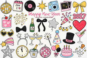 Happy New Year 2027 Clipart Party