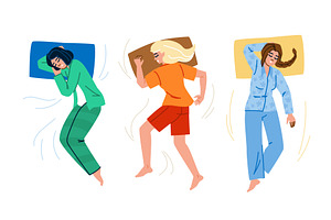 slumber woman sleep vector, a Person Illustration by pikepicture