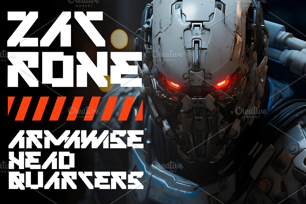 Averno - Cyber Mecha Typeface, a Symbol Font by Mofr 24 (Photo 6 of 10)