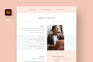 Modern Feminine Resume Template, a Resume Template by Filip Studio